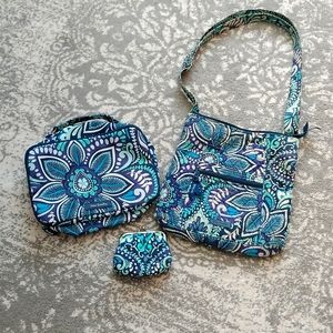 Vera Bradley 3 piece blue paisley bundle